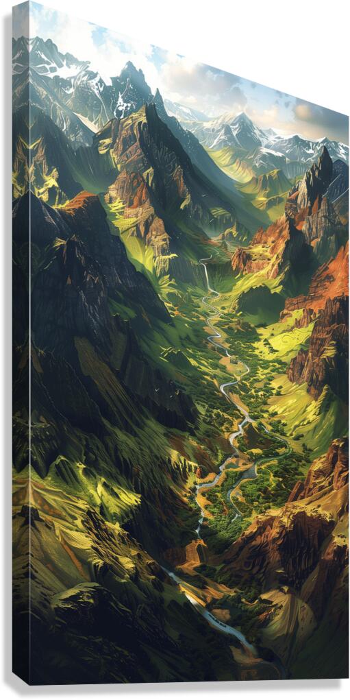 An aerial view of the majestic Icelandic landsc c Canvas Print