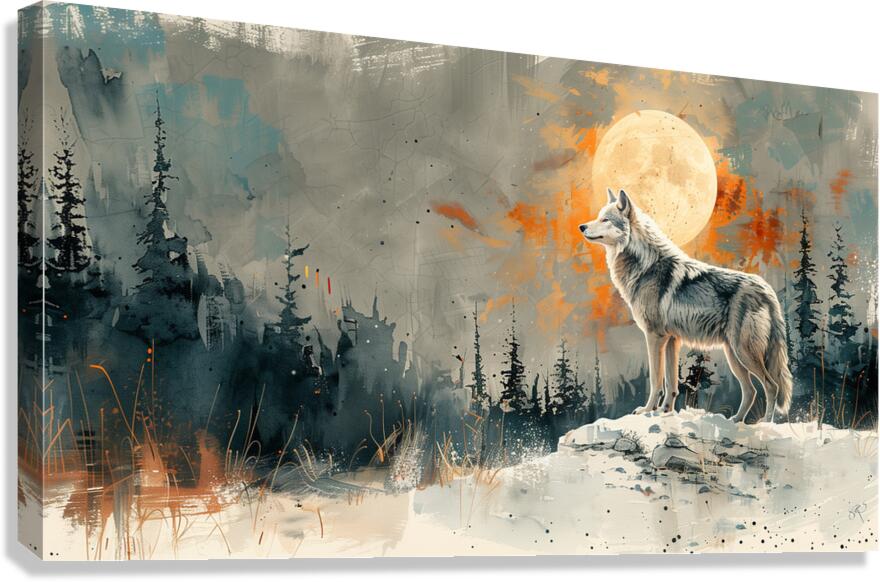 An enchanting glimpse of a lone wolf standing a 4 1717906512.849 Canvas Print