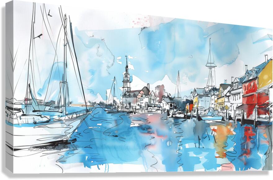 Annapolis Maryland USA  watercolor sketch in th 2 Canvas Print
