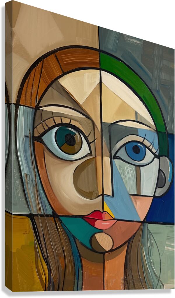 Art abstract  portrait oil painting    chaos 22 d Canvas Print