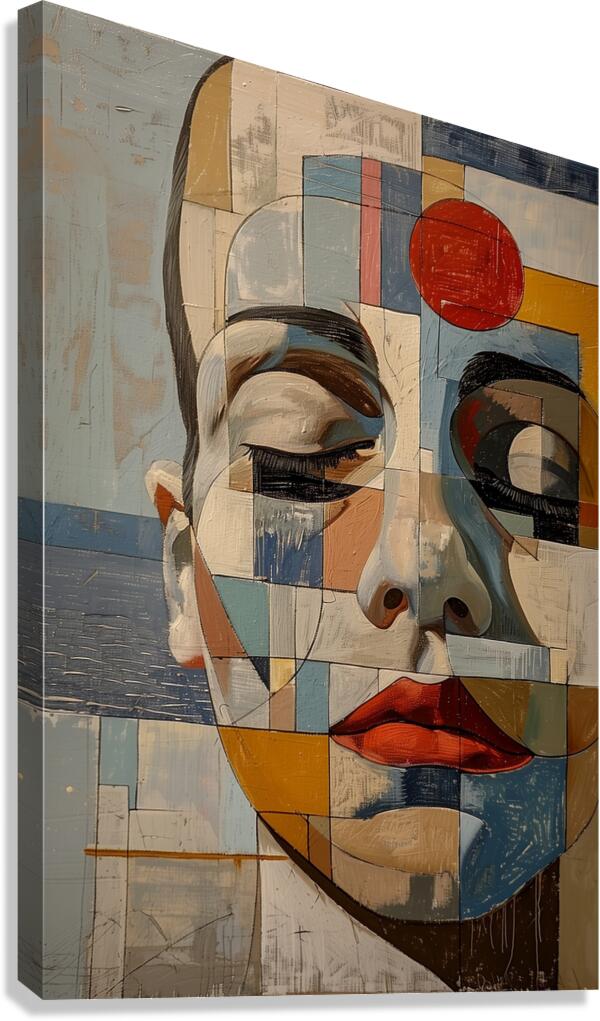 Art abstract  portrait oil painting    chaos 22 4 Canvas Print