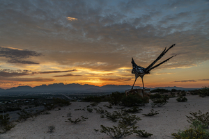 Las Cruces Sunrise Over Organ Mountains With the Recycled Roadrunner