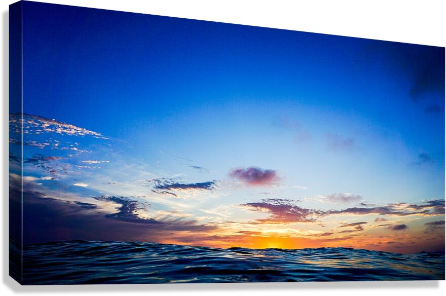 Sunset From Ocean Canvas Print