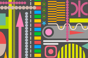 Pattern Geometric Abstract Colorful Arrows Lines