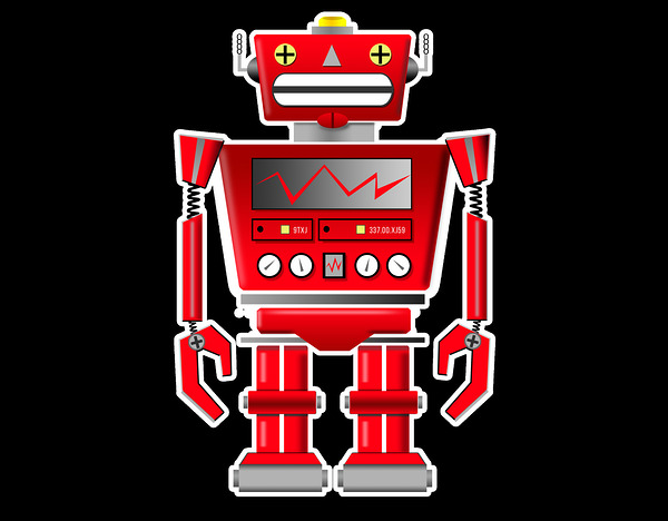 robot red machine Print