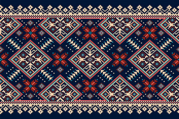 ukrainian folk seamless pattern Print