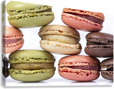 Macarons closeup Canvas Print