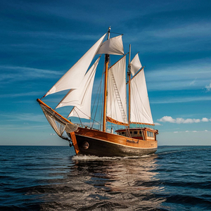 un magnifique cliche d un bateau solitaire navigu