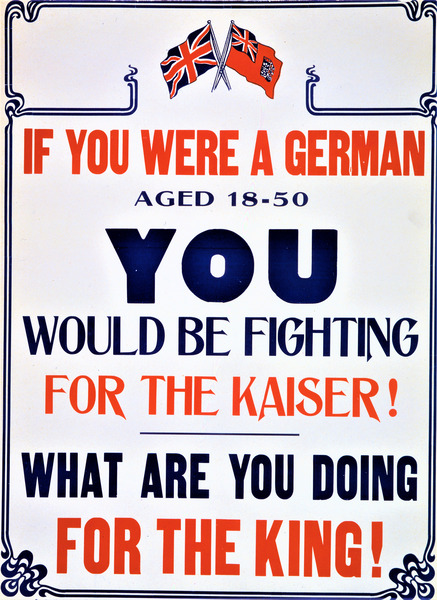 Canadian Armed Forces - Vintage World War 1 Military Recruitment Poster - circa 1915 by Canadian Retro