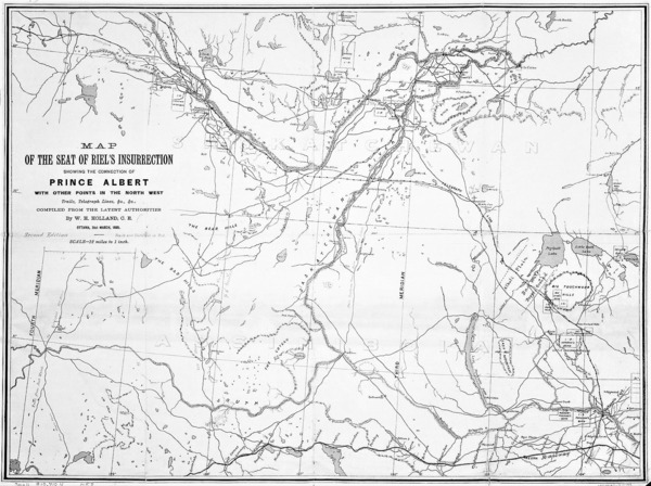 Prince Albert Saskatchewan Canada - Louis Riel Map - Vintage - circa 1885 by Canadian Retro