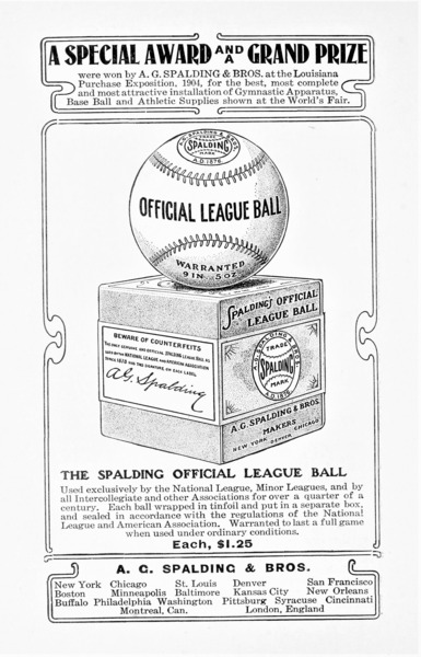 The Spalding Official League Baseball - Vintage Canadian Baseball Advertising - circa 1905 by Canadian Retro