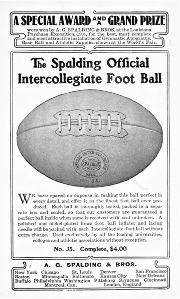 Spalding Official Football - NFL CFL - Vintage Canadian Football Advertising - circa 1905 by Canadian Retro