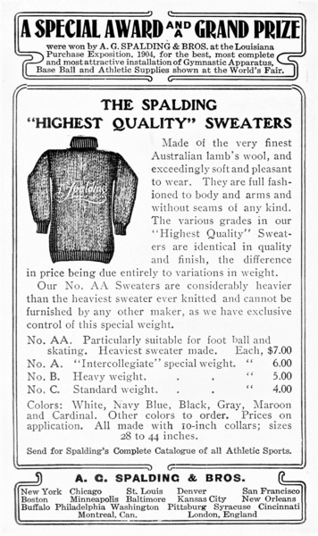 Spalding Sweaters - Vintage Canadian Clothing Advertising - circa 1905 by Canadian Retro