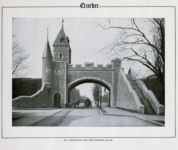 The Grand Allee and Saint Louis Gate - Quebec City Quebec Canada - circa 1910 by Canadian Retro