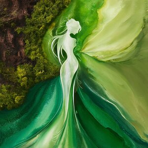 exquisite abstract painting where a feminine 