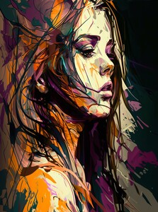 Modern woman face painting