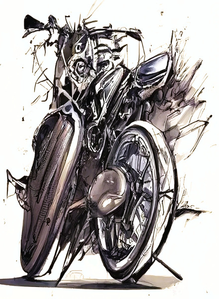 Motorcycle Print Poster by Aroness