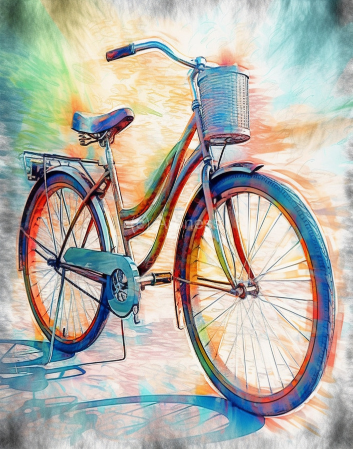 Bike Painting Wall Art par Aroness