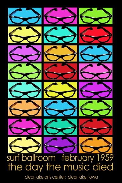 BUDDY HOLLY GLASSES POSTER by Bob Modersohn
