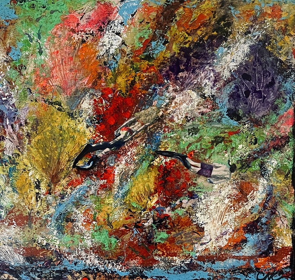 Coral Reef Divers  by Connie Carleton Art