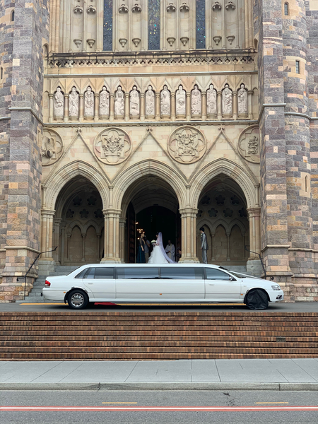 Limousine in Front of Church by Jimmy Roy Photos
