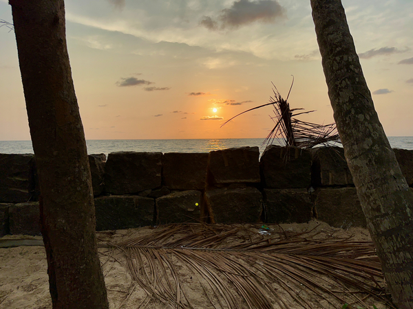 Sunset Behind the Wall Print