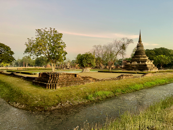 Temple by the Stream Print