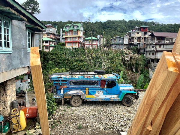 The Blue Bus of the Village by Jimmy Roy Photos