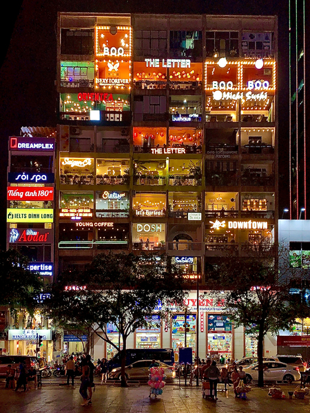 The Cafe Apartments Ho Chi Minh at Night by Jimmy Roy Photos