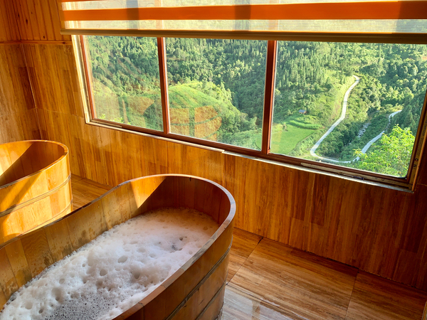 Wooden Bath with a View by Jimmy Roy Photos