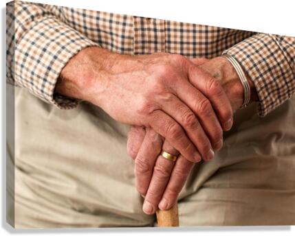 Senior Hands Canvas Print