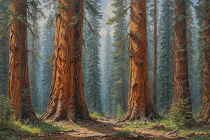 Majestic Sequoia Forest Scene
