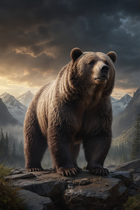 Majestic Bear in Mountainous Landscape
