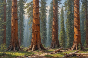 Majestic Sequoia Forest Scene
