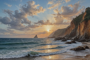 Serene Sunset at the Beach