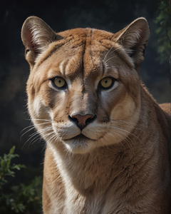 Majestic Feline Portrait with Golden Eyes
