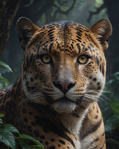 Majestic Jaguar in Jungle Portrait