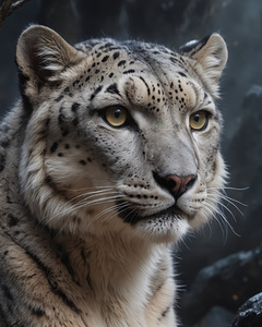 Close Up Portrait of a Snow Leopard