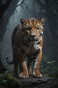 Majestic Tiger in Misty Forest