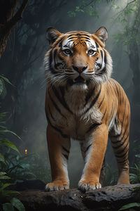 Majestic Tiger in Dense Jungle