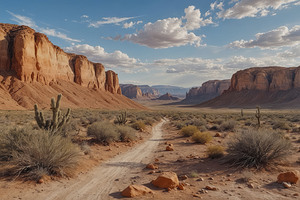 Winding Path Through Desert Landscape