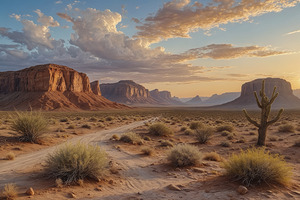 Desert Landscape at Sunset
