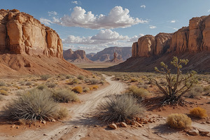 Scenic Desert Landscape with Red Rock Formations