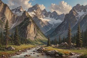 Majestic Mountain Landscape with River