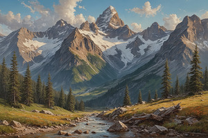 Majestic Mountain Landscape with River