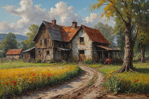 Charming Rustic Farmhouse in a Scenic Landscape