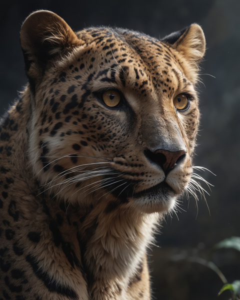 Close Up Portrait of a Leopard Print