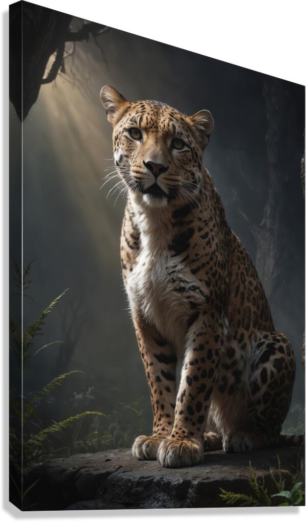 Majestic Leopard in Forest Light Canvas Print