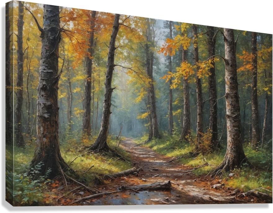 Autumn Forest Pathway Canvas Print