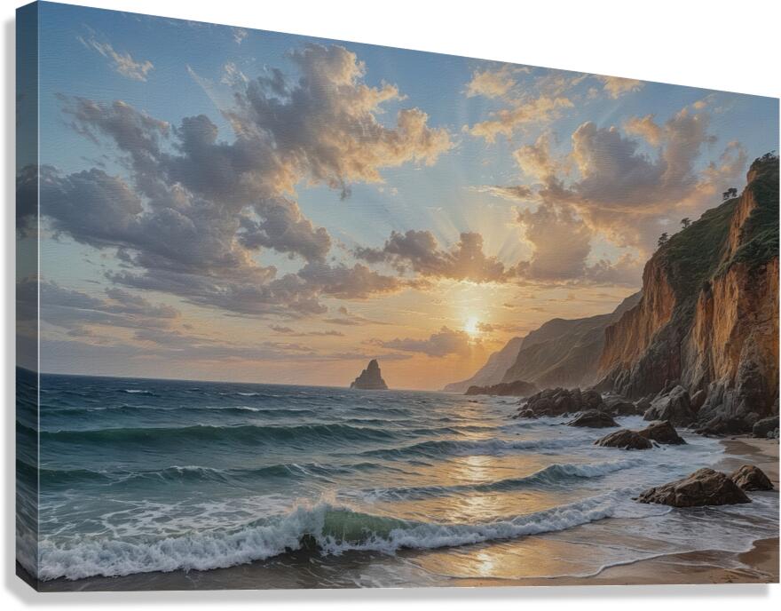 Serene Sunset at the Beach Canvas Print